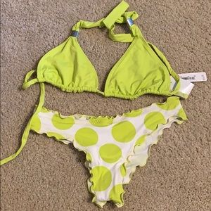 NEVER WORN lime green bikini set